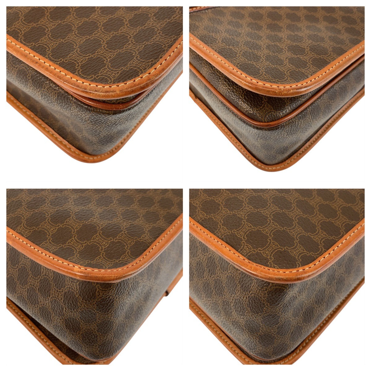 23013
CELINE Macadam Brown Gold Hardware PVC / Leather JMB12 Shoulder Bag Pouch Women's ABP28