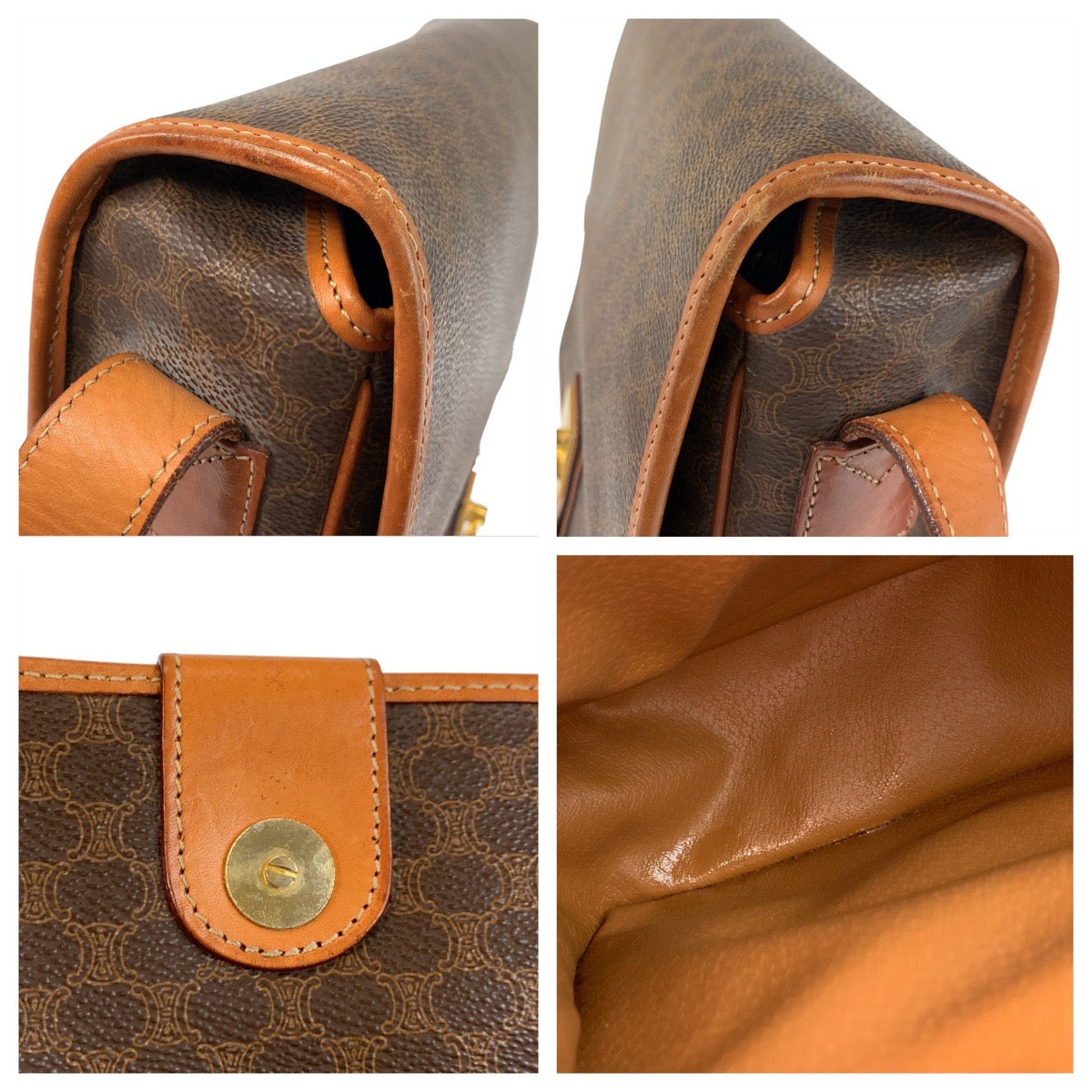 23013
CELINE Macadam Brown Gold Hardware PVC / Leather JMB12 Shoulder Bag Pouch Women's ABP28