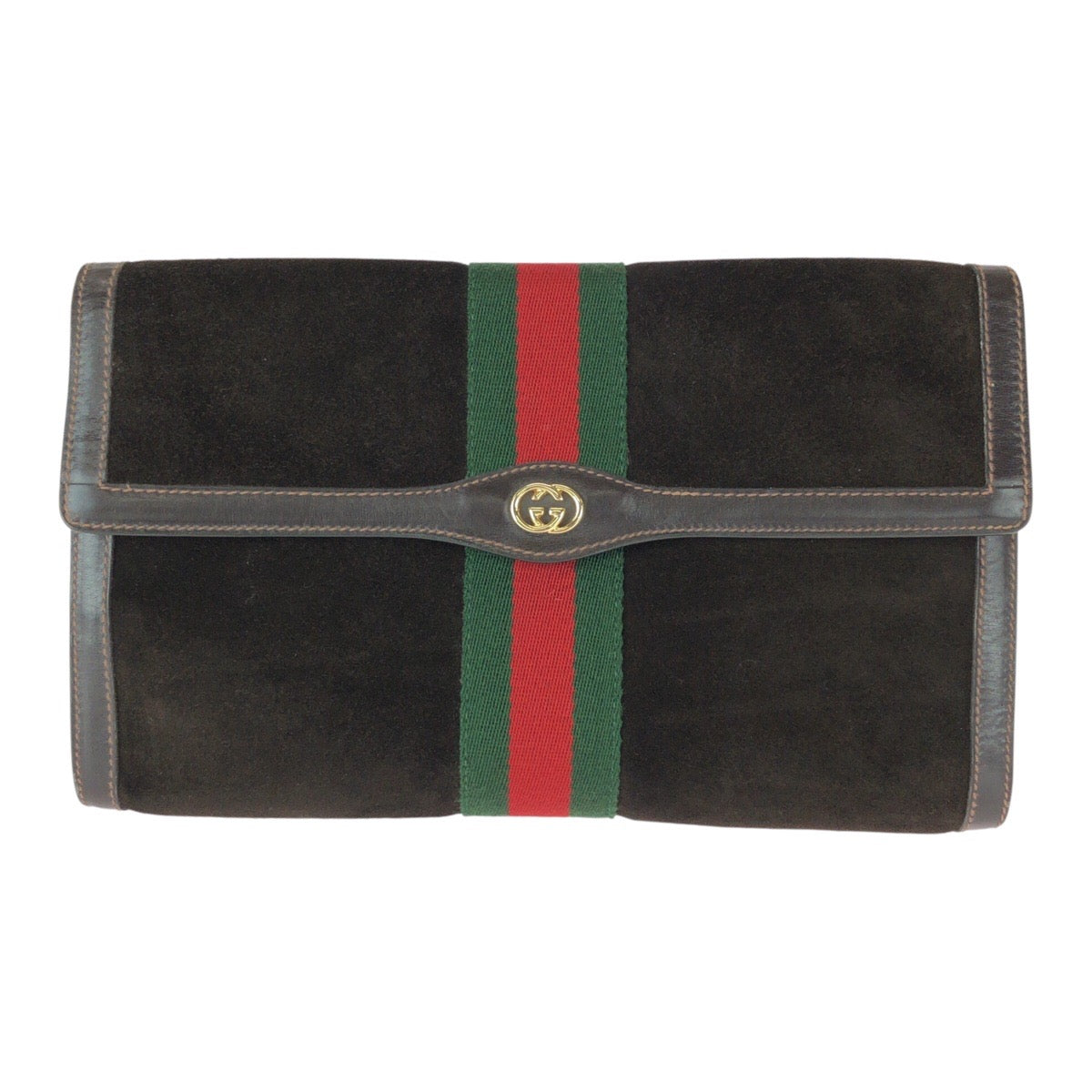 23021
GUCCI グッチ ヴィンテージ オールドグッチ シェリーライン ブラウン ゴールド金具 レザー / スエード クラッチバッグ セカンドバッグ ハンドポーチ メンズ ABP28