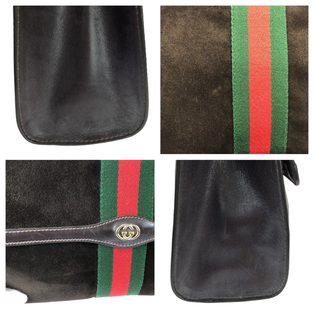 23021
GUCCI グッチ ヴィンテージ オールドグッチ シェリーライン ブラウン ゴールド金具 レザー / スエード クラッチバッグ セカンドバッグ ハンドポーチ メンズ ABP28