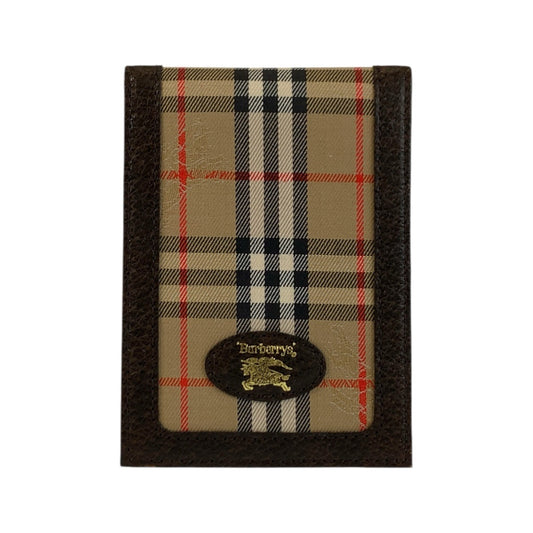 23024
Burberrys バーバリーズ チェック柄 シャドーホース ベージュ ブラウン キャンバス / レザー カードケース パスケース レディース ABP8