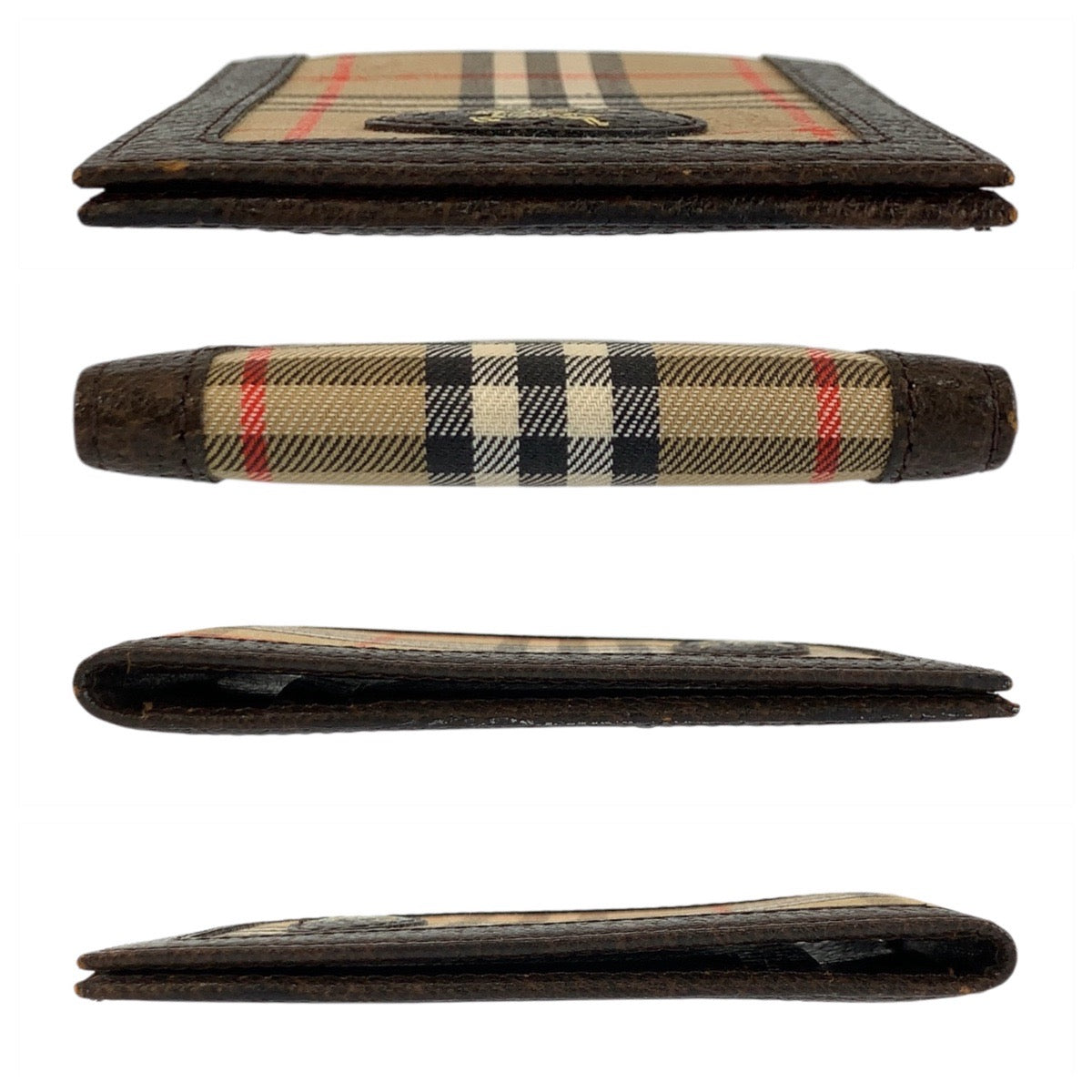 23024
Burberrys バーバリーズ チェック柄 シャドーホース ベージュ ブラウン キャンバス / レザー カードケース パスケース レディース ABP8