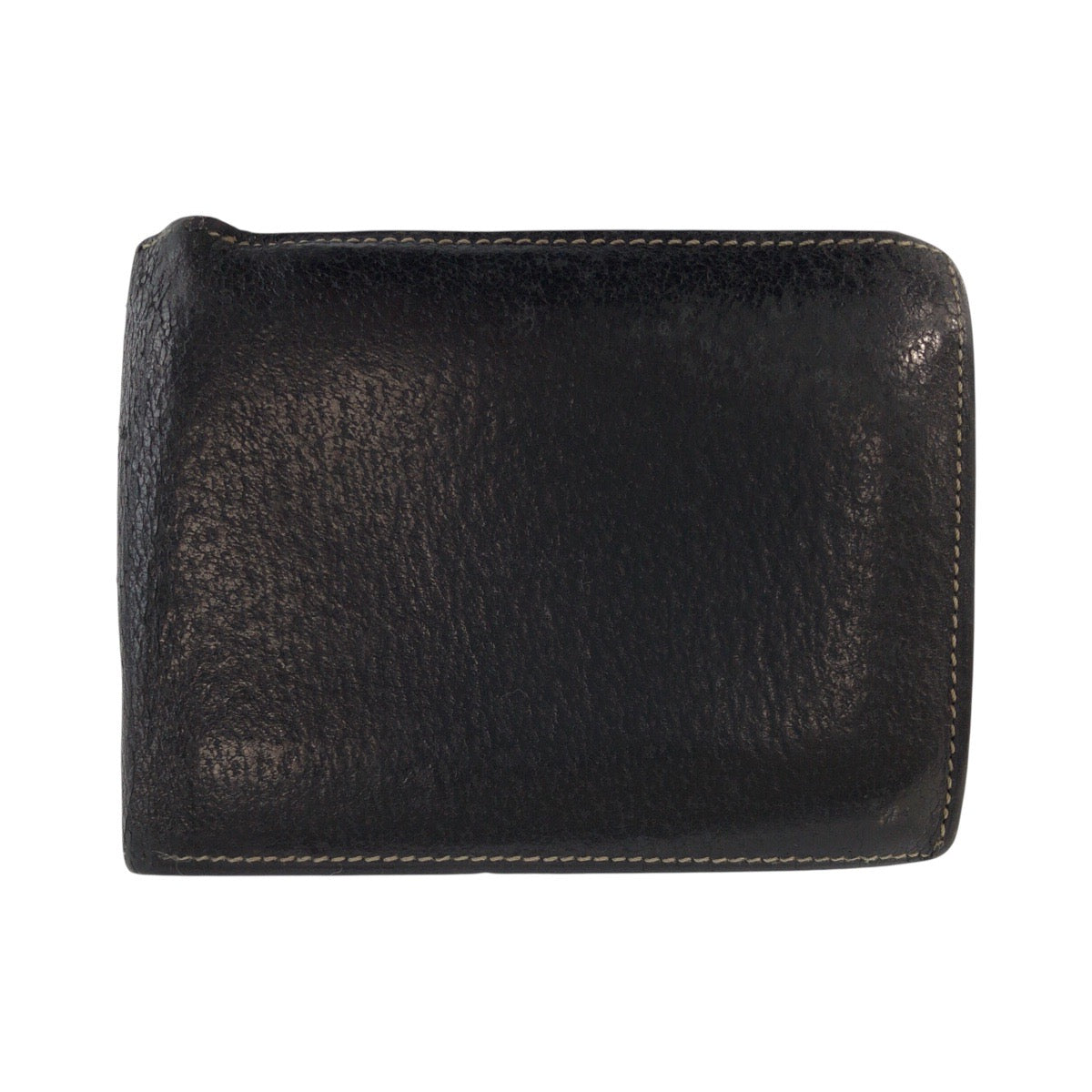 23025
BURBERRY バーバリー ブラック 黒 シルバー金具 レザー 折財布 コンパクトウォレット メンズ B5