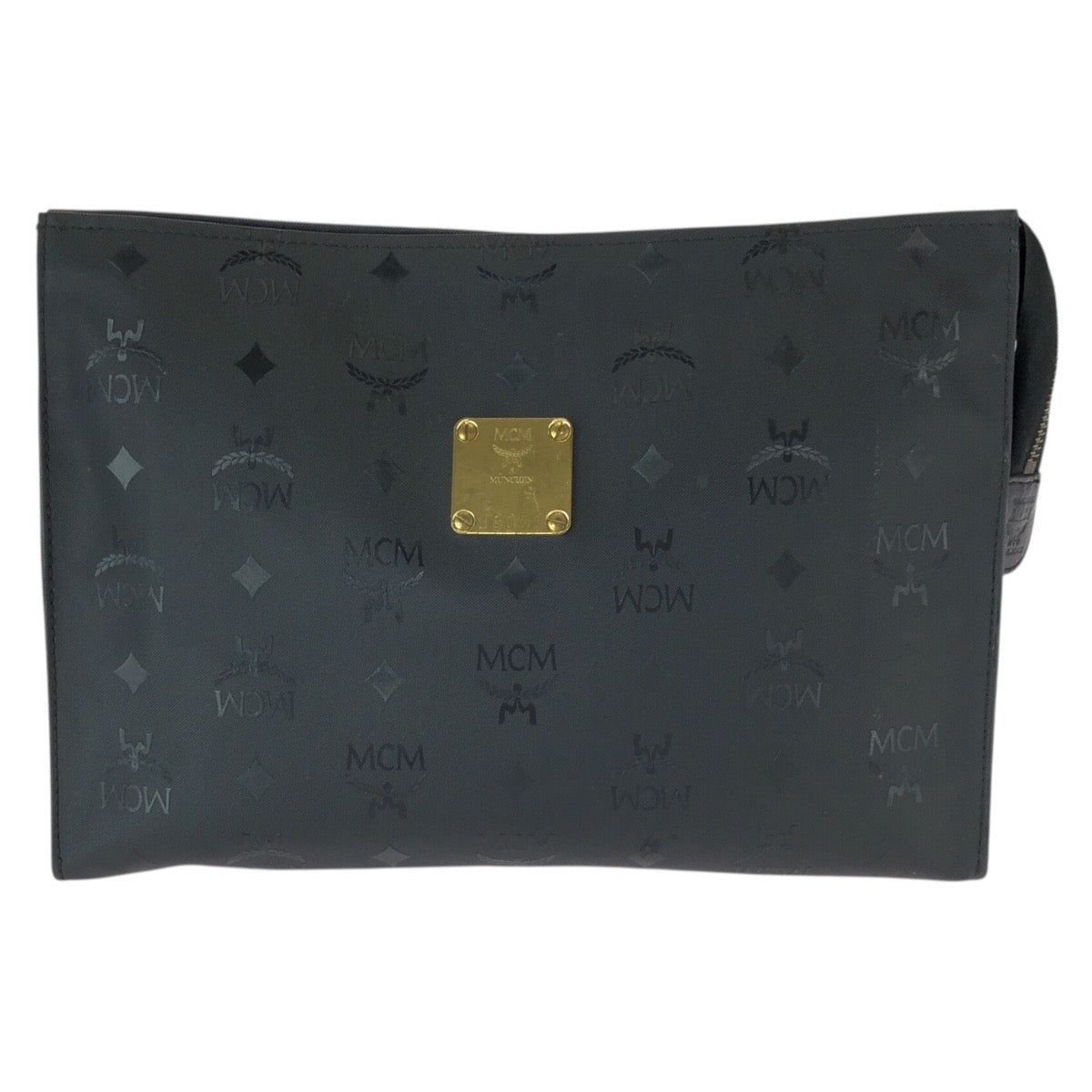 23032
MCM エム シー エム ヴィンテージ ヴィセトス ブラック 黒 ゴールド金具 ナイロン クラッチバッグ セカンドバッグ ハンドポーチ メンズ ABP8