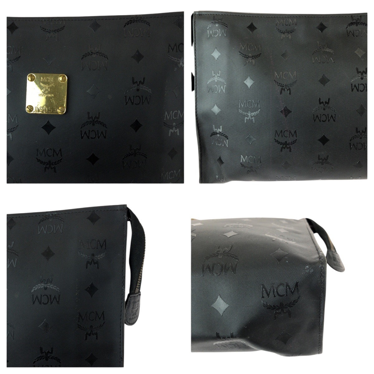 23032
MCM エム シー エム ヴィンテージ ヴィセトス ブラック 黒 ゴールド金具 ナイロン クラッチバッグ セカンドバッグ ハンドポーチ メンズ ABP8