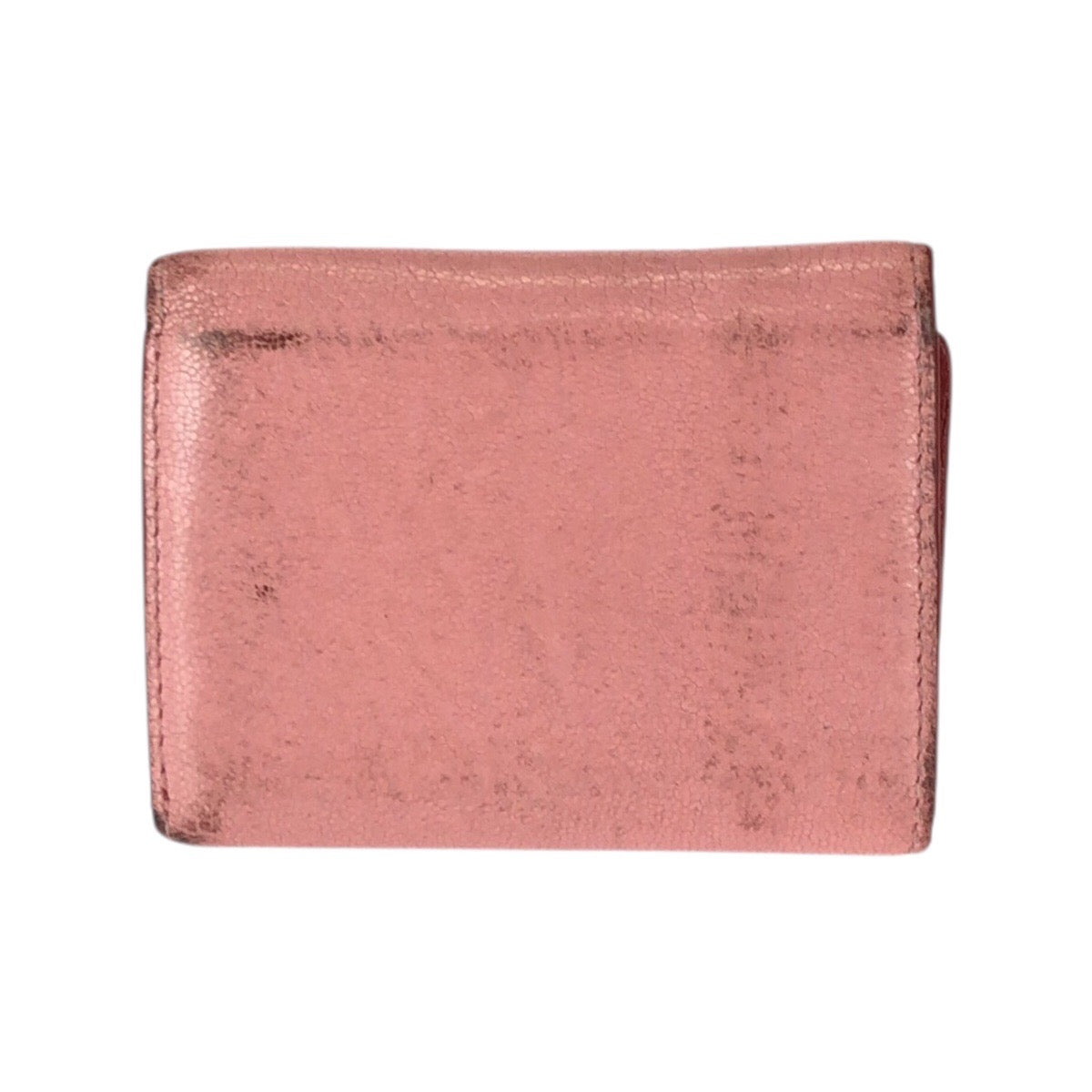 23036
MIUMIU Miu Miu Madras Love Pink Red Gold Hardware Leather Bi-fold Wallet Compact Wallet Women's B5