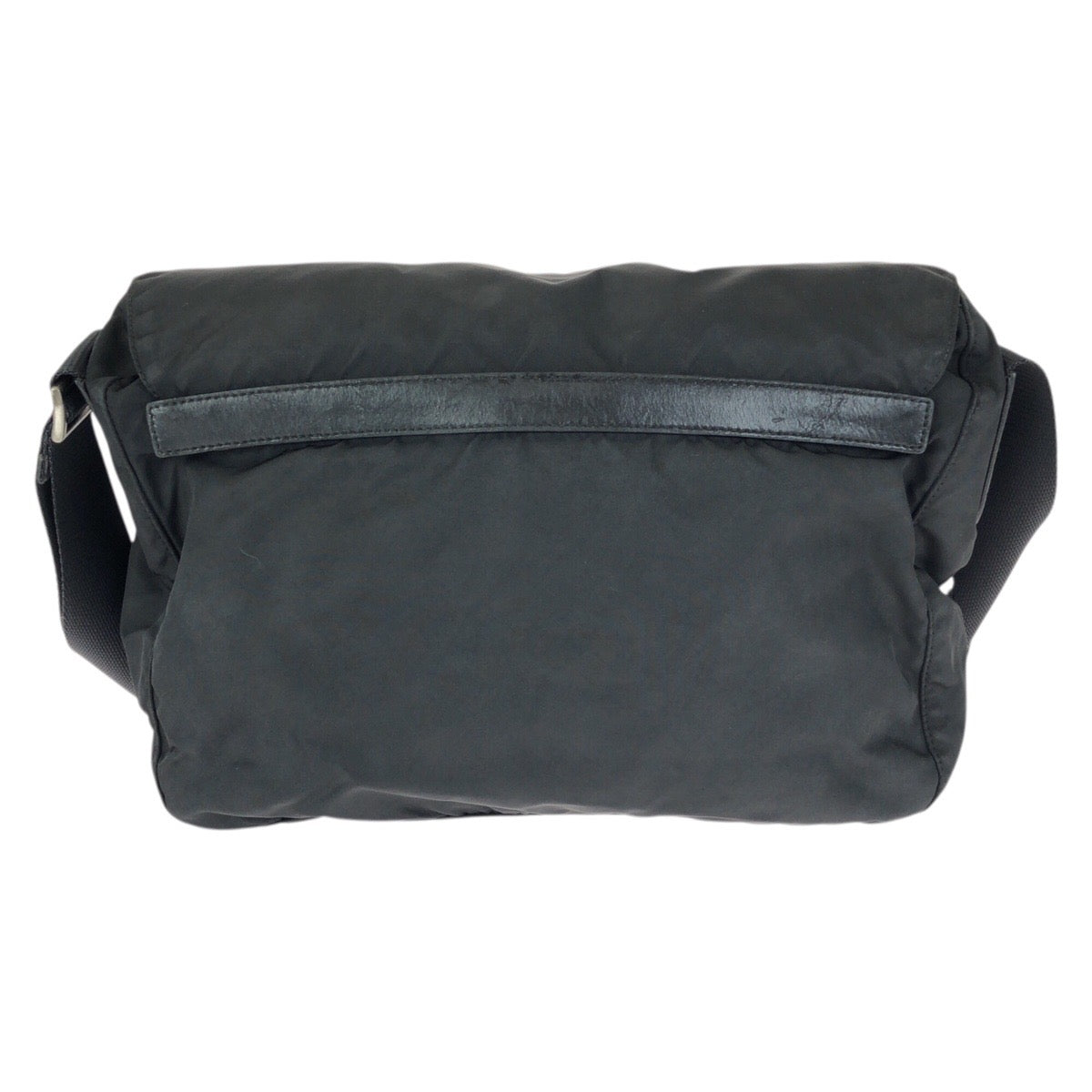 23040
PRADA プラダ テスート 三角ロゴプレート ブラック 黒 シルバー金具 ナイロン / レザー ショルダーバッグ メッセンジャーバッグ レディース AB28