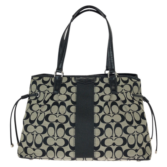 23041
COACH Signature Black Gray Silver Hardware Canvas / Leather F28501 Tote Bag Shoulder Bag Women's AB8