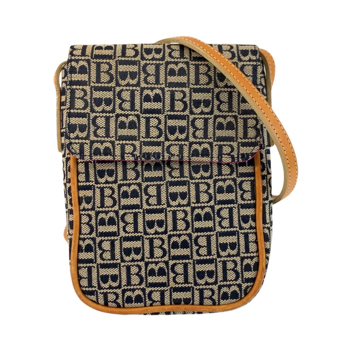 23043
BURBERRY バーバリー ベージュ ブラック ブラウン キャンバス / レザー ショルダーバッグ ポシェット レディース ABP10