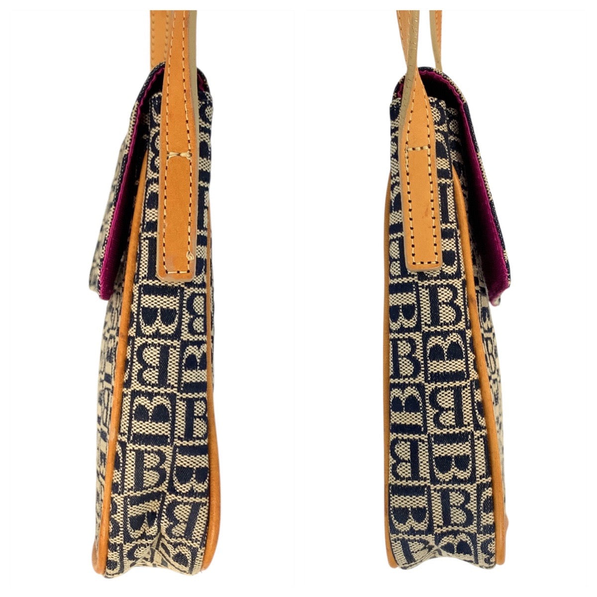 23043
BURBERRY バーバリー ベージュ ブラック ブラウン キャンバス / レザー ショルダーバッグ ポシェット レディース ABP10