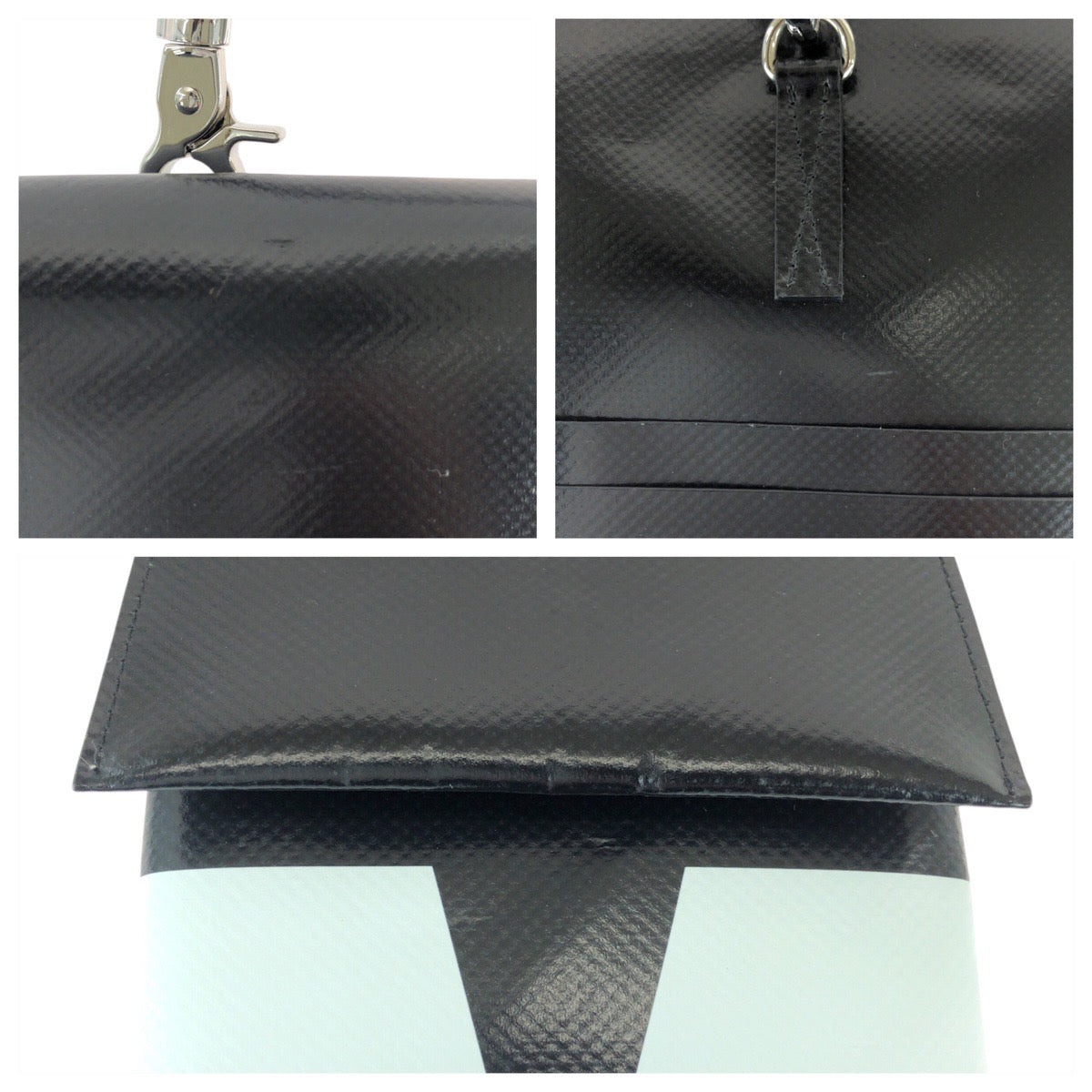 23048
MARNI マルニ ブラック 黒 ホワイト シルバー金具 ポリエステル ショルダーバッグ スマホショルダー 男女兼用 レディース A21