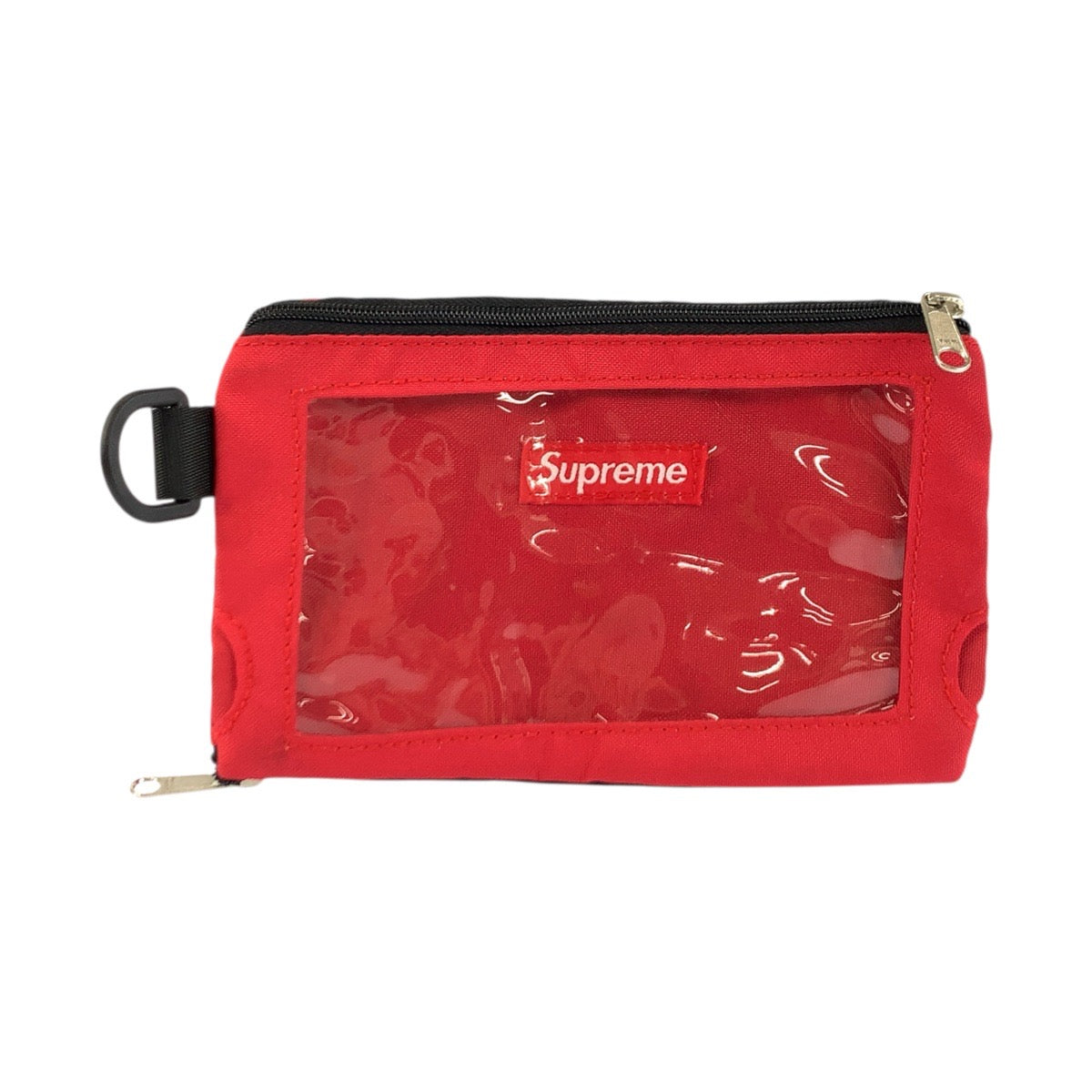 23049
Supreme シュプリーム レッド ブラック シルバー金具 ナイロン ポーチ モバイルポーチ メンズ ABP5
