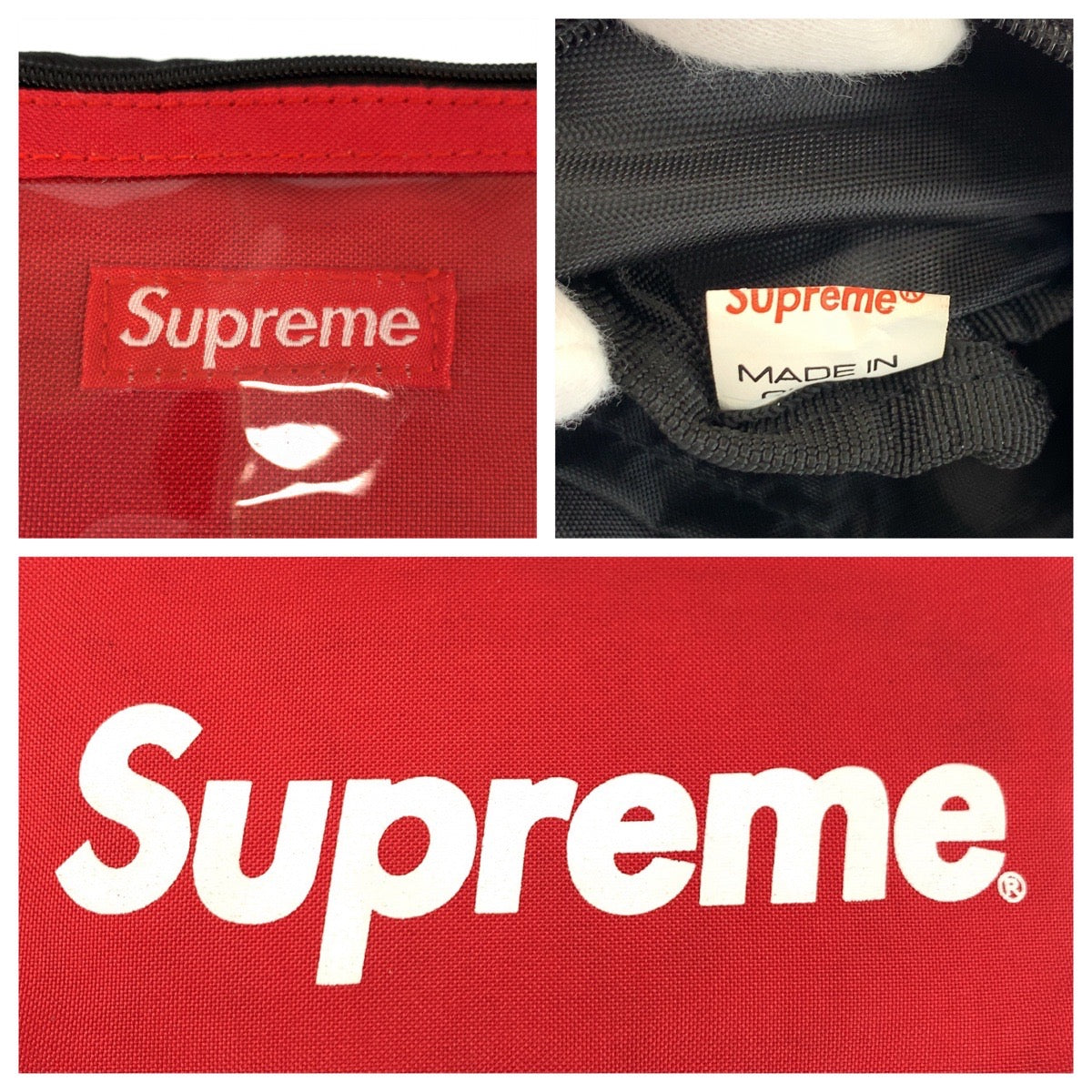 23049
Supreme シュプリーム レッド ブラック シルバー金具 ナイロン ポーチ モバイルポーチ メンズ ABP5
