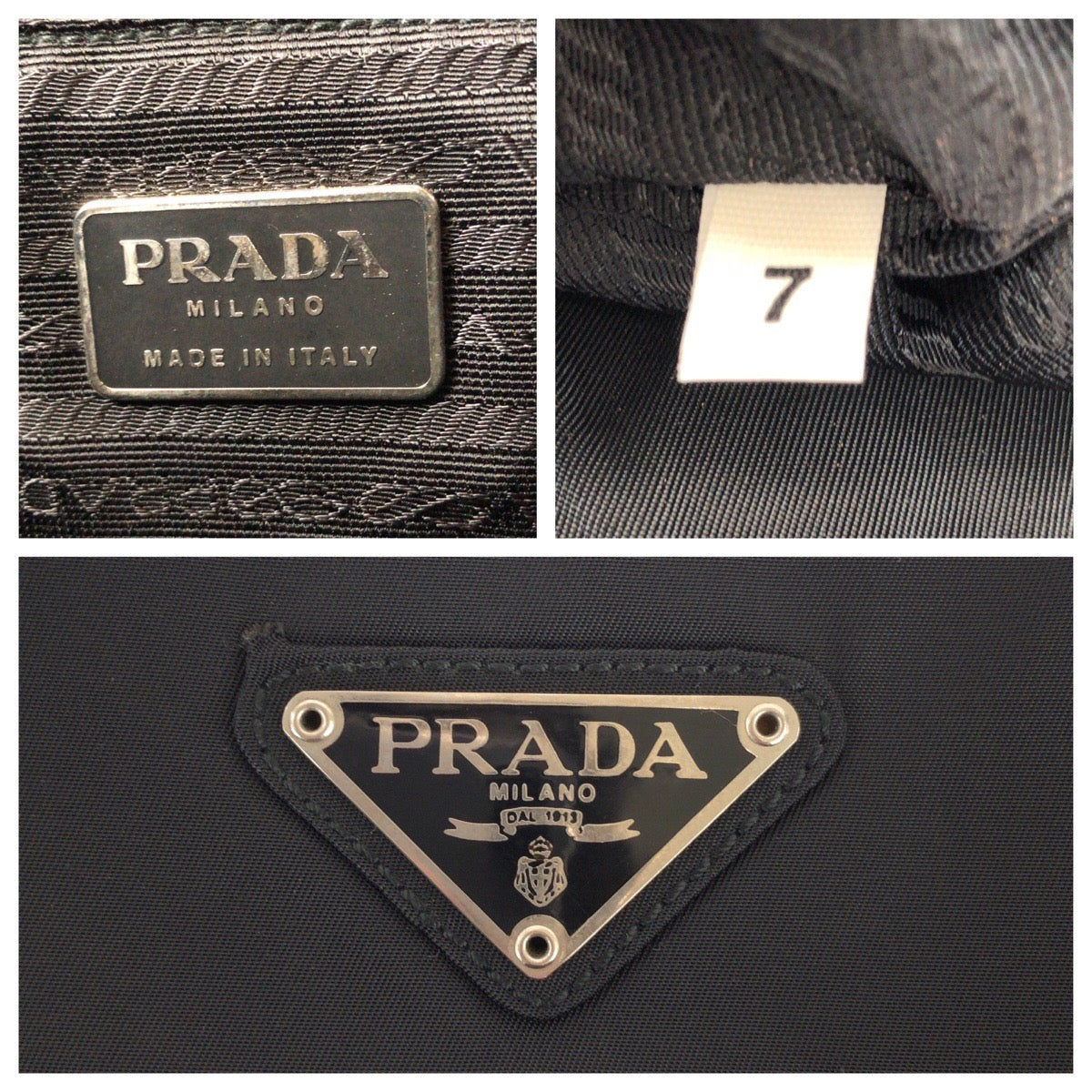23051
PRADA プラダ テスート 三角ロゴプレート三角 ブラック 黒 シルバー金具 ナイロン トートバッグ ハンドバッグ レディース ABP28