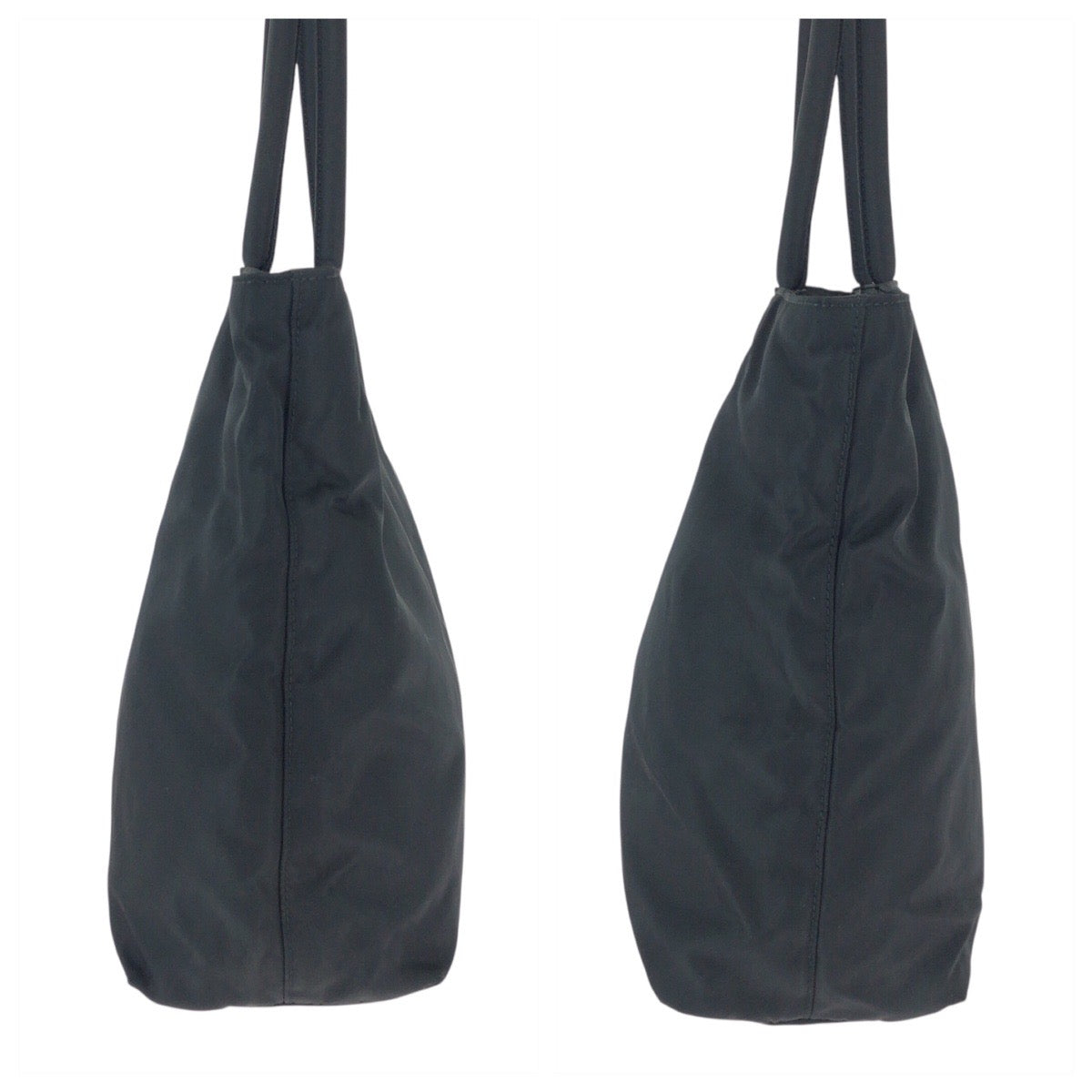 23051
PRADA プラダ テスート 三角ロゴプレート三角 ブラック 黒 シルバー金具 ナイロン トートバッグ ハンドバッグ レディース ABP28