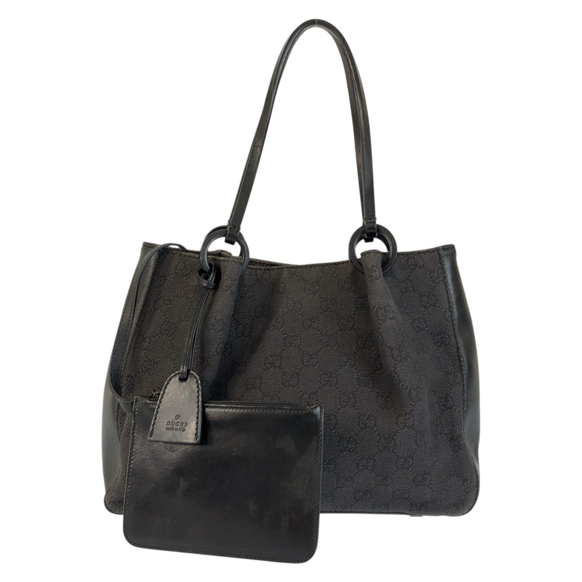 23054
GUCCI グッチ ブラック 黒 GGキャンバス / レザー 101919 トートバッグ ショルダーバッグ レディース AB28