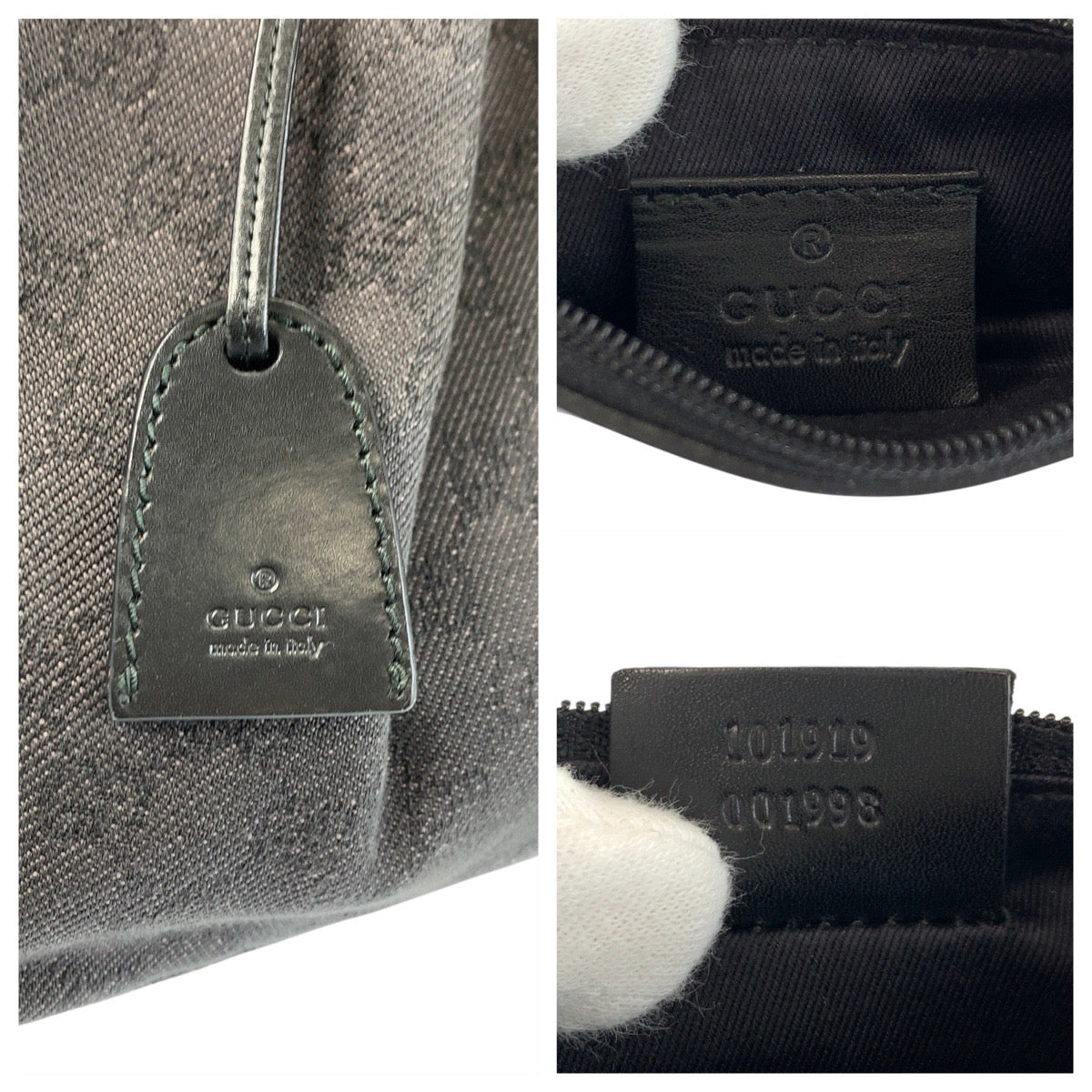23054
GUCCI グッチ ブラック 黒 GGキャンバス / レザー 101919 トートバッグ ショルダーバッグ レディース AB28