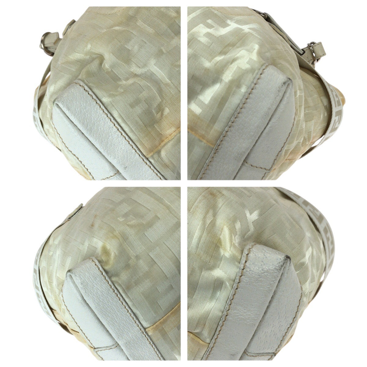 23055
FENDI フェンディ ズッカ オフホワイト シルバー金具 ナイロン / レザー 8BH143 トートバッグ ハンドバッグ レディース B13