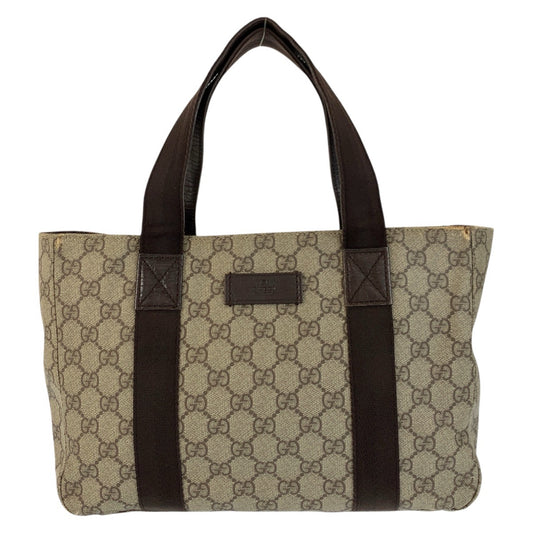 23057
GUCCI グッチ ベージュ ブラウン GGスプリームキャンバス 141976 トートバッグ ハンドバッグ レディース AB21