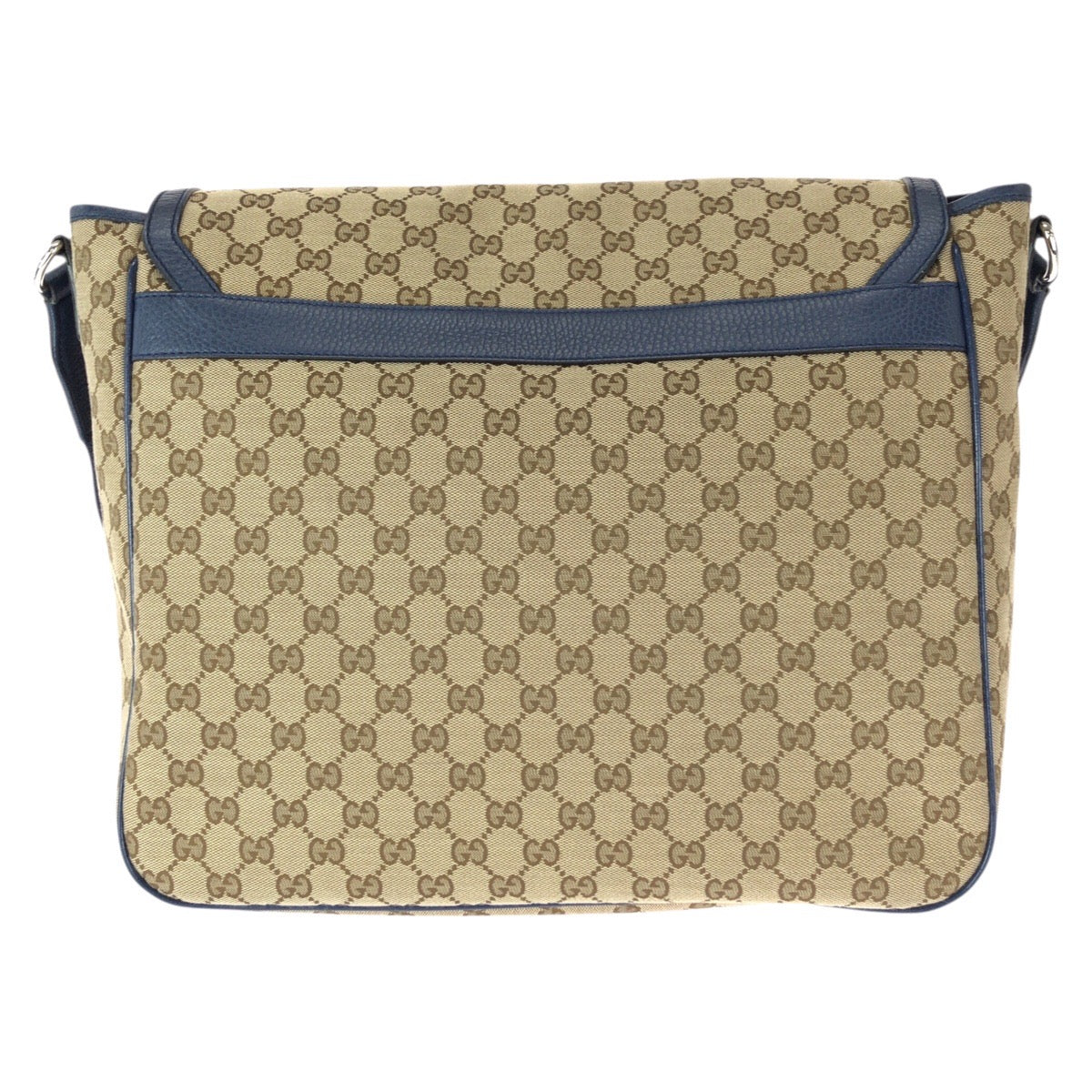 23060
GUCCI Beige Blue Silver Hardware GG Canvas / Leather 510340 Shoulder Bag Messenger Bag Men's A80