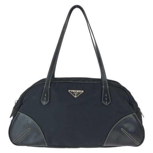 23061
PRADA プラダ テスート 三角ロゴプレート ブラック 黒 シルバー金具 ナイロン / レザー トートバッグ ハンドバッグ レディース AB28
