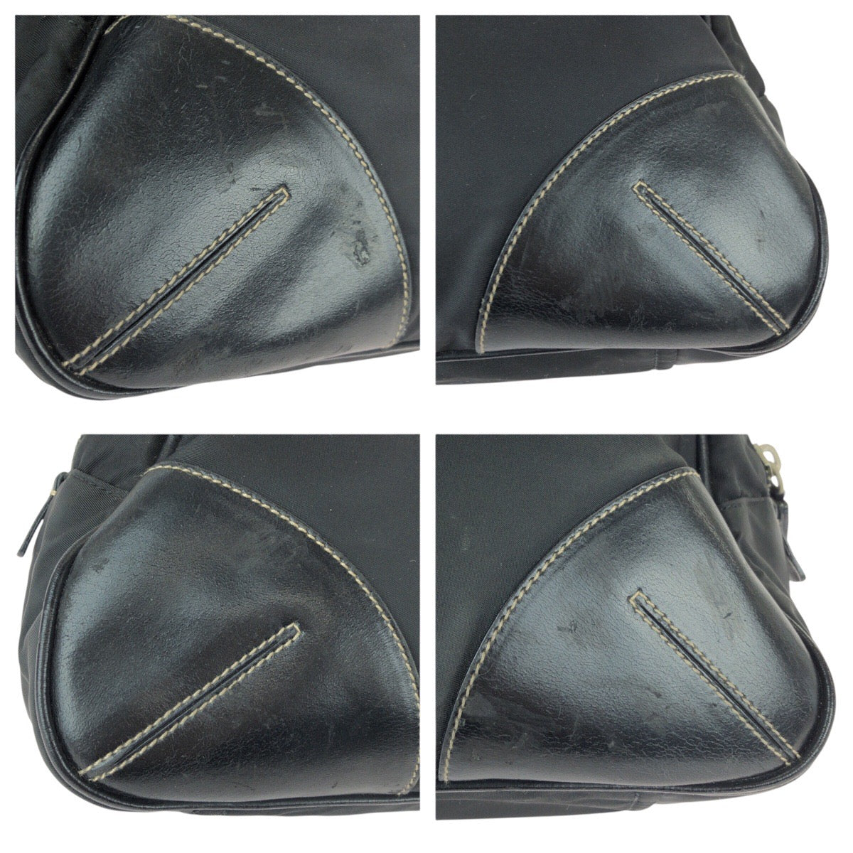 23061
PRADA プラダ テスート 三角ロゴプレート ブラック 黒 シルバー金具 ナイロン / レザー トートバッグ ハンドバッグ レディース AB28