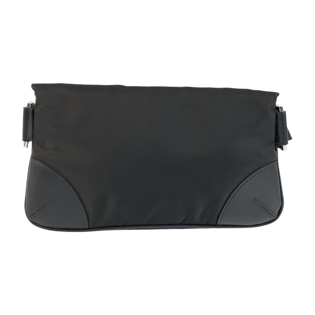 23062
PRADA プラダ テスート 三角ロゴプレート ブラック 黒 シルバー金具 ナイロン / レザー ボディバッグ バムバッグ ショルダーバッグ ウエストポーチ メンズ A48