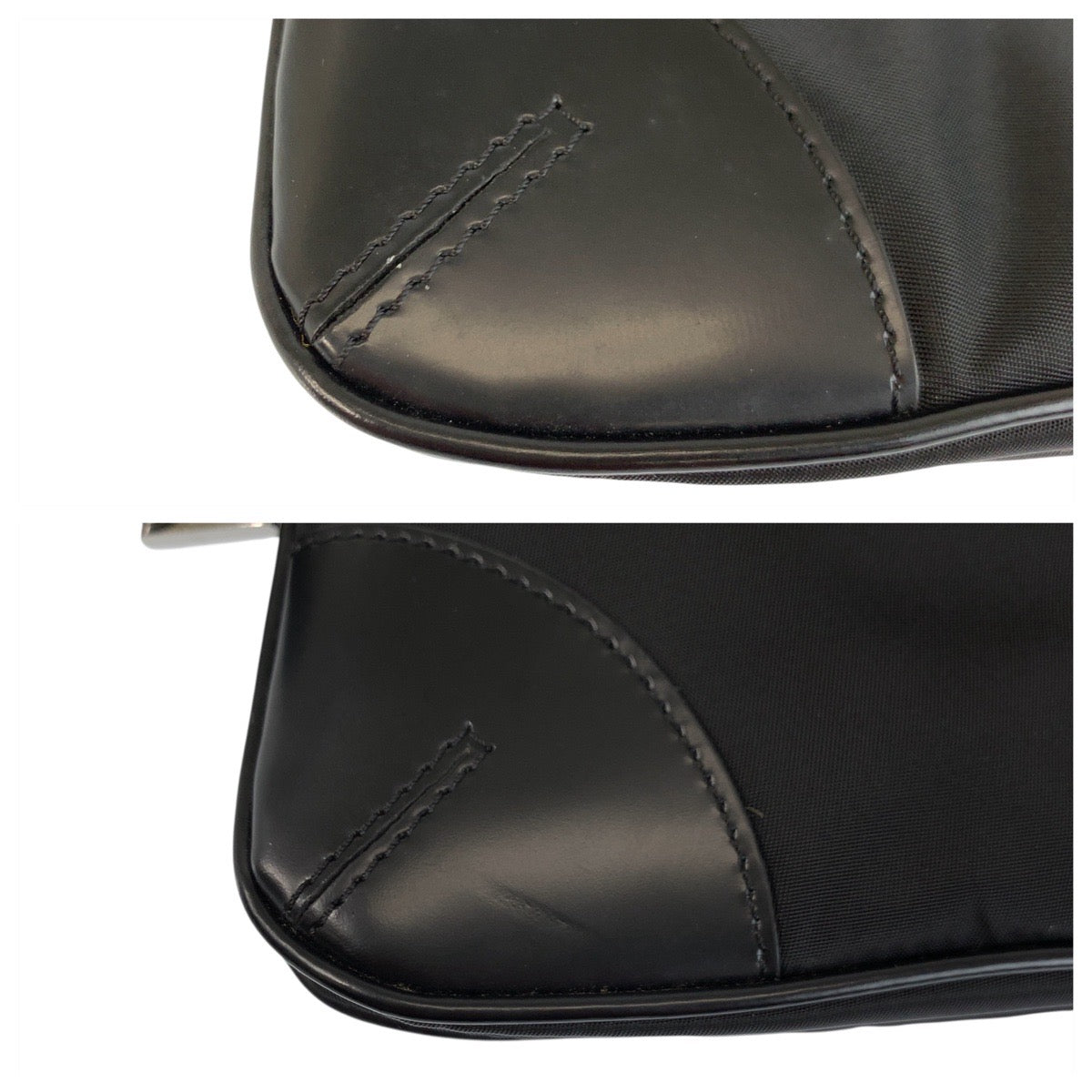 23062
PRADA プラダ テスート 三角ロゴプレート ブラック 黒 シルバー金具 ナイロン / レザー ボディバッグ バムバッグ ショルダーバッグ ウエストポーチ メンズ A48
