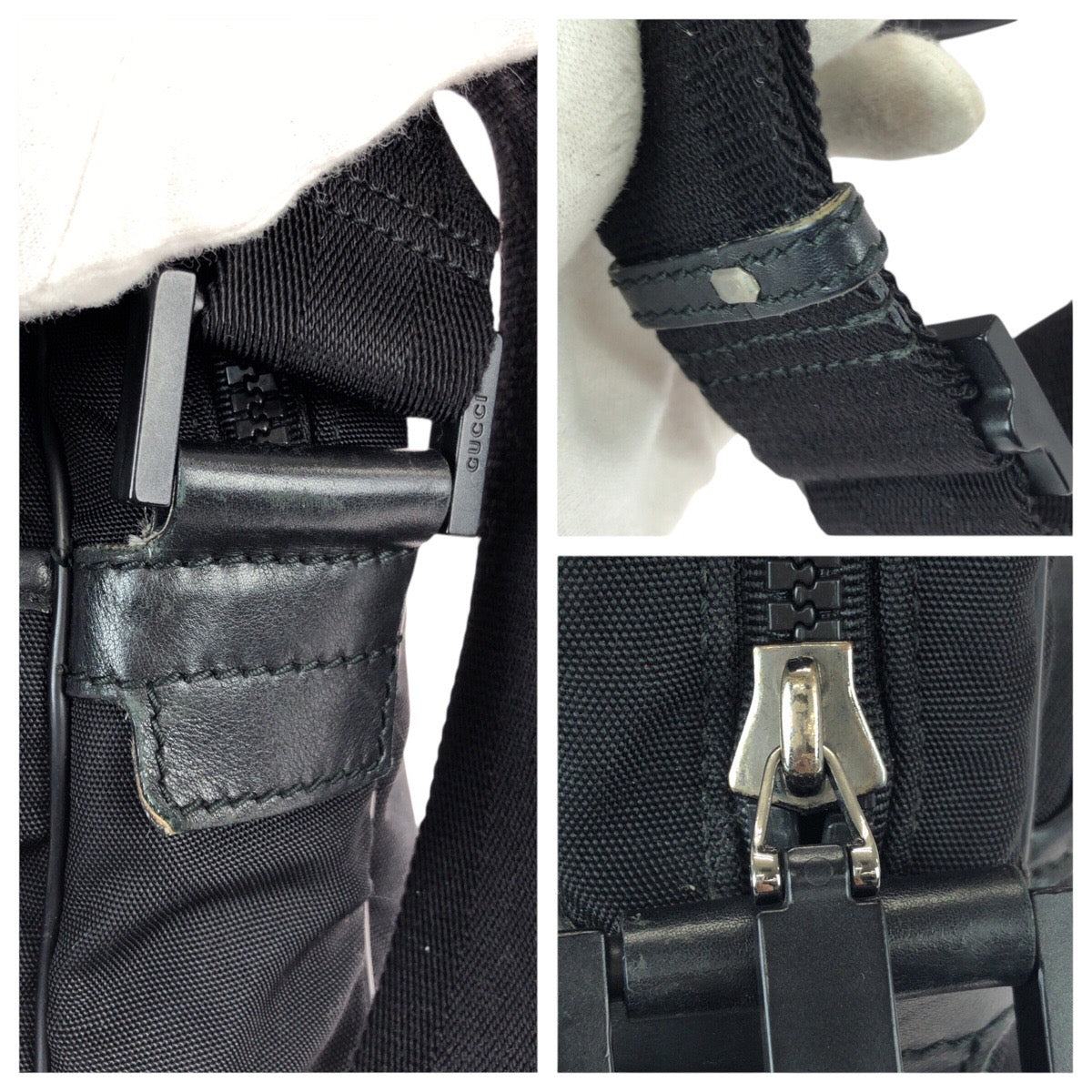 23064
GUCCI グッチ シェリーライン インターロッキング ブラック 黒 シルバー金具 ナイロン 181061 ショルダーバッグ メッセンジャーバッグ レディース AB21