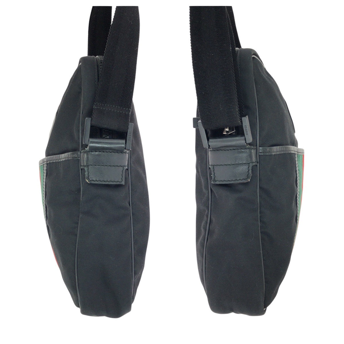 23064
GUCCI グッチ シェリーライン インターロッキング ブラック 黒 シルバー金具 ナイロン 181061 ショルダーバッグ メッセンジャーバッグ レディース AB21