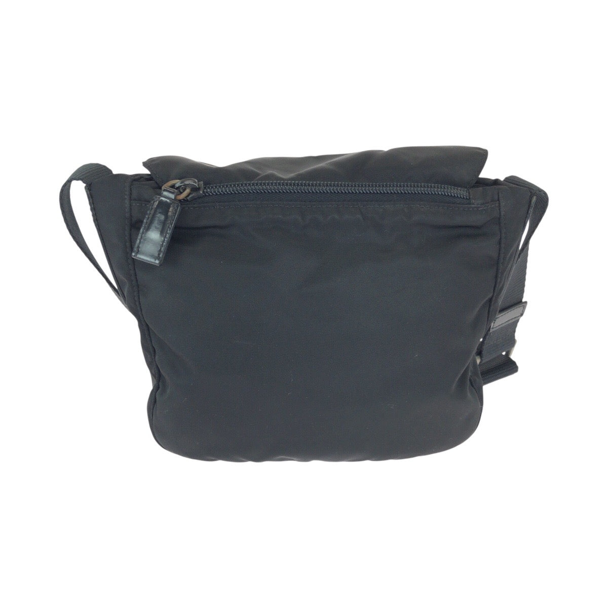 23067
PRADA プラダ テスート 三角ロゴプレート ブラック 黒 シルバー金具 ナイロン / レザー ショルダーバッグ ポシェット レディース ABP35