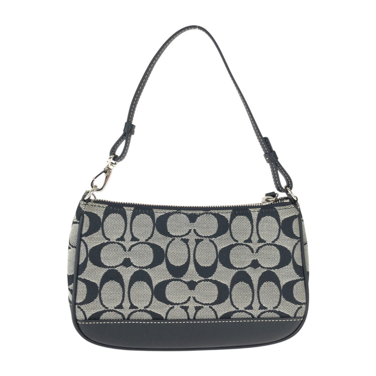 23068
COACH Signature Black Gray Silver Hardware Canvas / Leather 6094 Handbag Accessory Pouch Women's A21