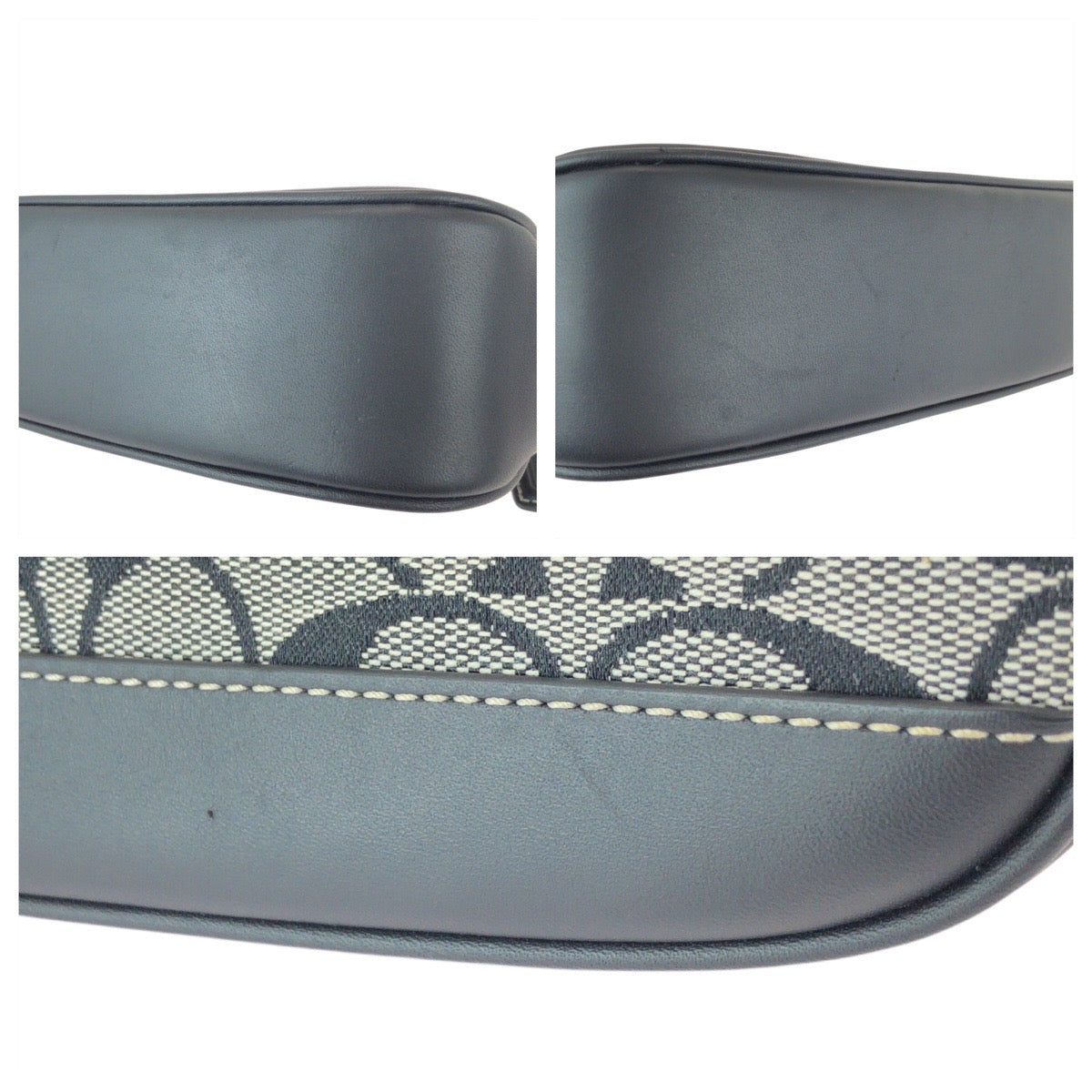 23068
COACH Signature Black Gray Silver Hardware Canvas / Leather 6094 Handbag Accessory Pouch Women's A21