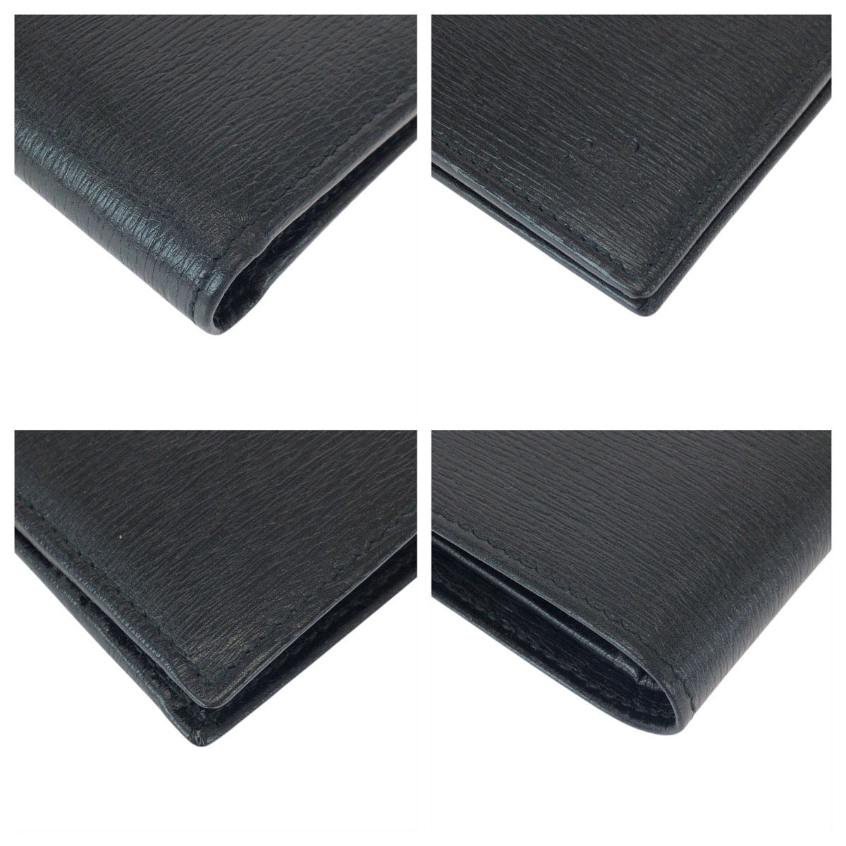 23071
GUCCI Black Silver Hardware Leather 034 2149 0817 Bi-Fold Compact Wallet Men's A21