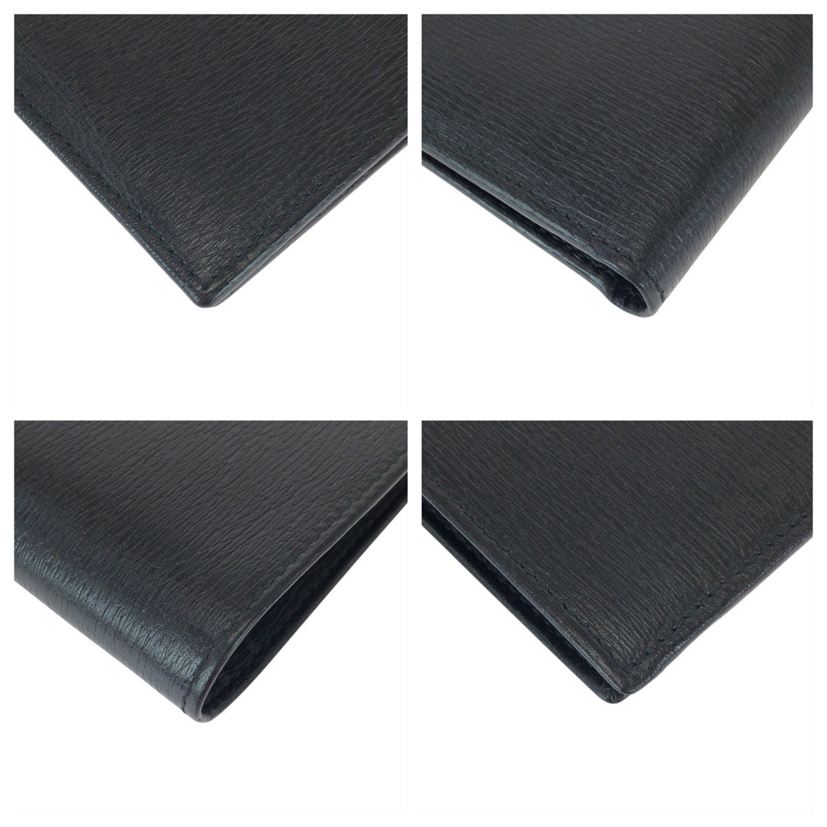 23071
GUCCI Black Silver Hardware Leather 034 2149 0817 Bi-Fold Compact Wallet Men's A21