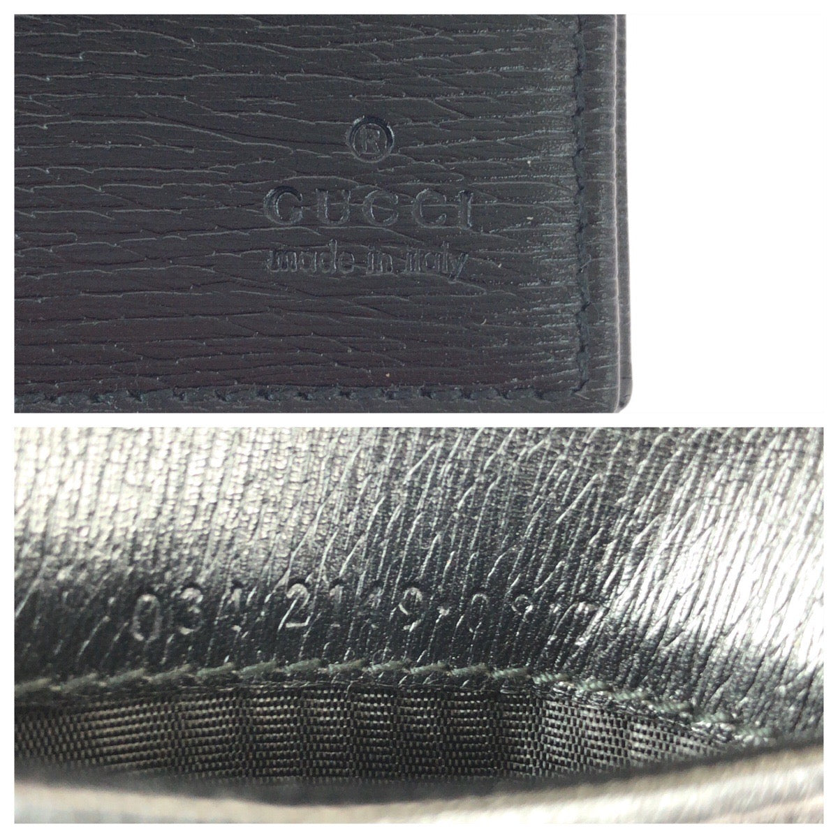 23071
GUCCI Black Silver Hardware Leather 034 2149 0817 Bi-Fold Compact Wallet Men's A21