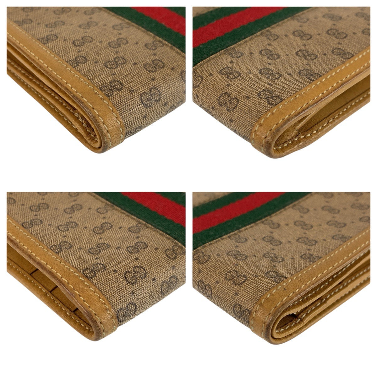 23073
GUCCI Vintage Sherry Line Micro GG Interlocking Brown Beige Gold Hardware GG Supreme Canvas / Leather 035 904 8785 Bi-fold Wallet Compact Wallet Women's ABP21