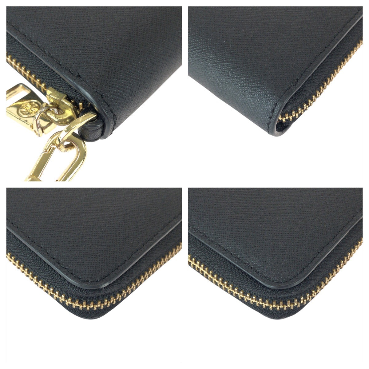 23074
Tory Burch トリーバーチ ブラック 黒 ゴールド金具 レザー 長財布 ロングウォレット メンズ A8