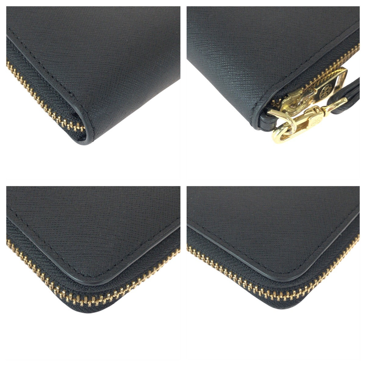 23074
Tory Burch トリーバーチ ブラック 黒 ゴールド金具 レザー 長財布 ロングウォレット メンズ A8