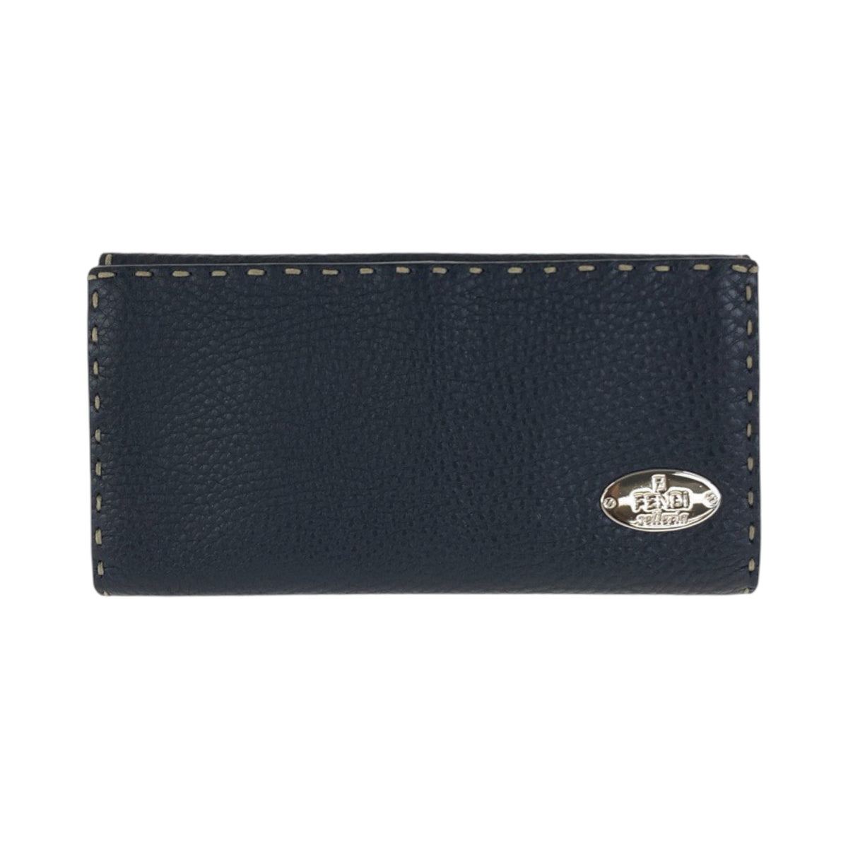 23075
FENDI フェンディ セレリア ブラック 黒 シルバー金具 レザー 8M0144 長財布 折財布 ロングウォレット メンズ A21