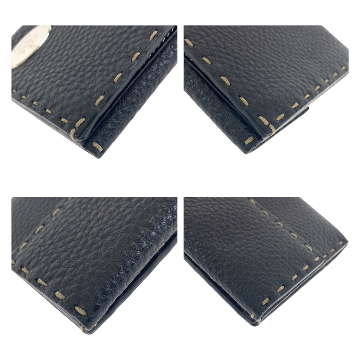 23075
FENDI フェンディ セレリア ブラック 黒 シルバー金具 レザー 8M0144 長財布 折財布 ロングウォレット メンズ A21
