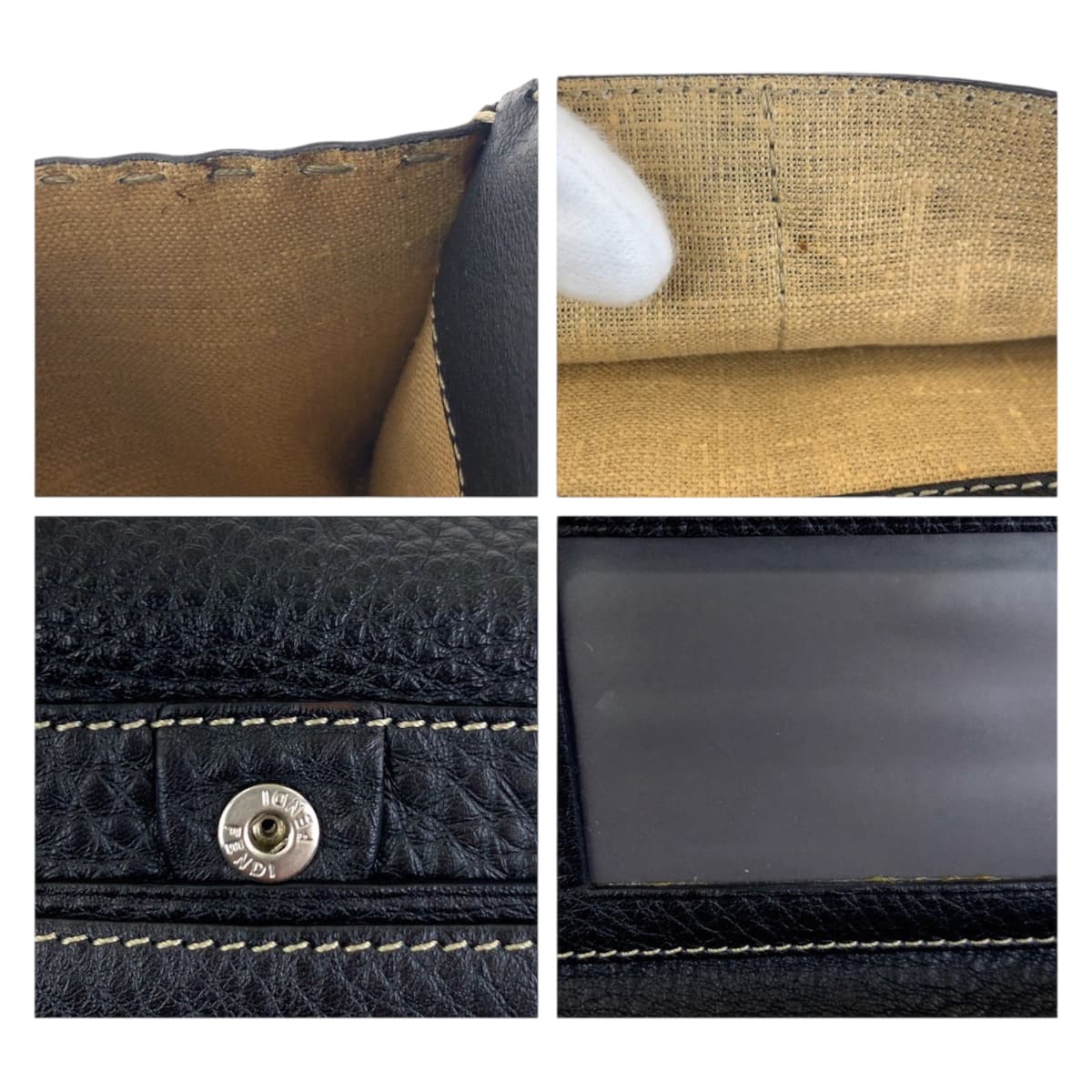 23075
FENDI フェンディ セレリア ブラック 黒 シルバー金具 レザー 8M0144 長財布 折財布 ロングウォレット メンズ A21