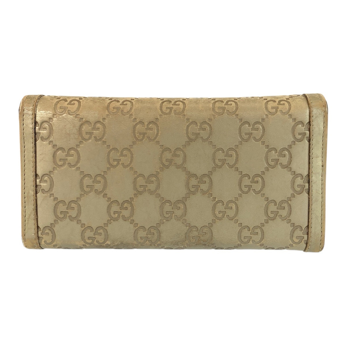 23076
GUCCI Gucci Guccissima Interlocking G Gold Leather 282434 Long Wallet Women's B5