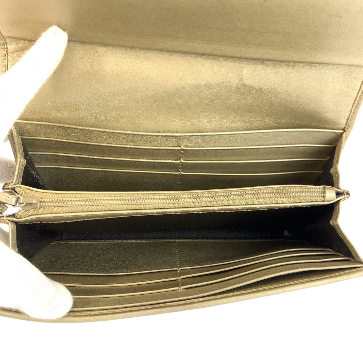 23076
GUCCI Gucci Guccissima Interlocking G Gold Leather 282434 Long Wallet Women's B5