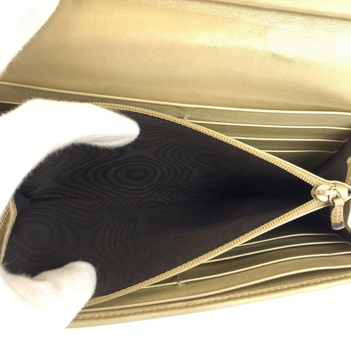 23076
GUCCI Gucci Guccissima Interlocking G Gold Leather 282434 Long Wallet Women's B5