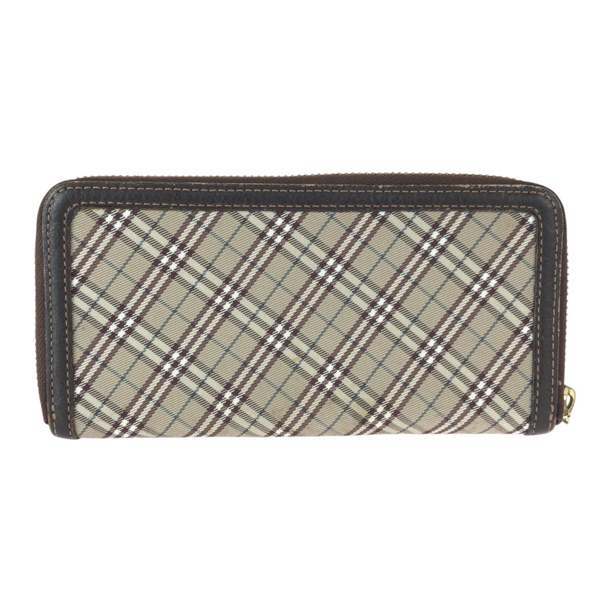 23077
BURBERRY BLUE LABEL バーバリーブルーレーベル チェック柄 ベージュ ブラウン ゴールド金具 ナイロン / レザー 長財布 ロングウォレット レディース ABP5