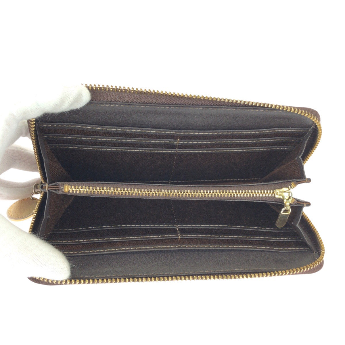 23077
BURBERRY BLUE LABEL バーバリーブルーレーベル チェック柄 ベージュ ブラウン ゴールド金具 ナイロン / レザー 長財布 ロングウォレット レディース ABP5