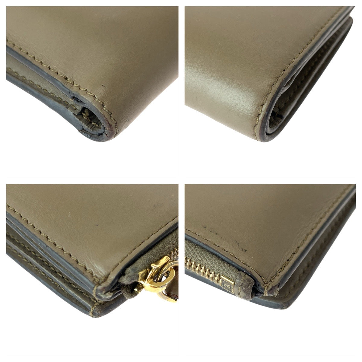 23081
FENDI フェンディ ローマ ベージュ ゴールド金具 レザー 8M0477-AAYZ-2198210 折り財布 コンパクトウォレット レディース ABP35