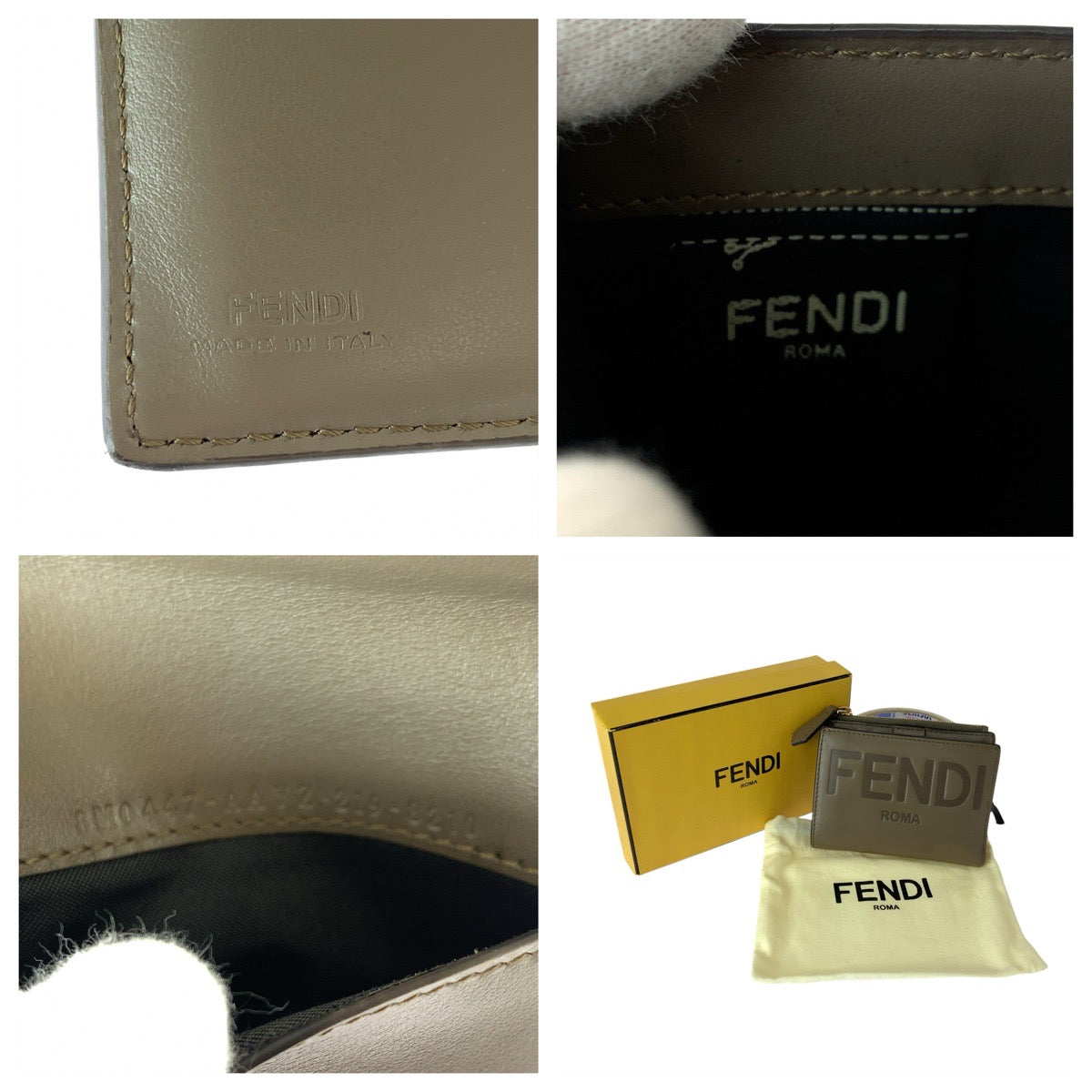 23081
FENDI フェンディ ローマ ベージュ ゴールド金具 レザー 8M0477-AAYZ-2198210 折り財布 コンパクトウォレット レディース ABP35