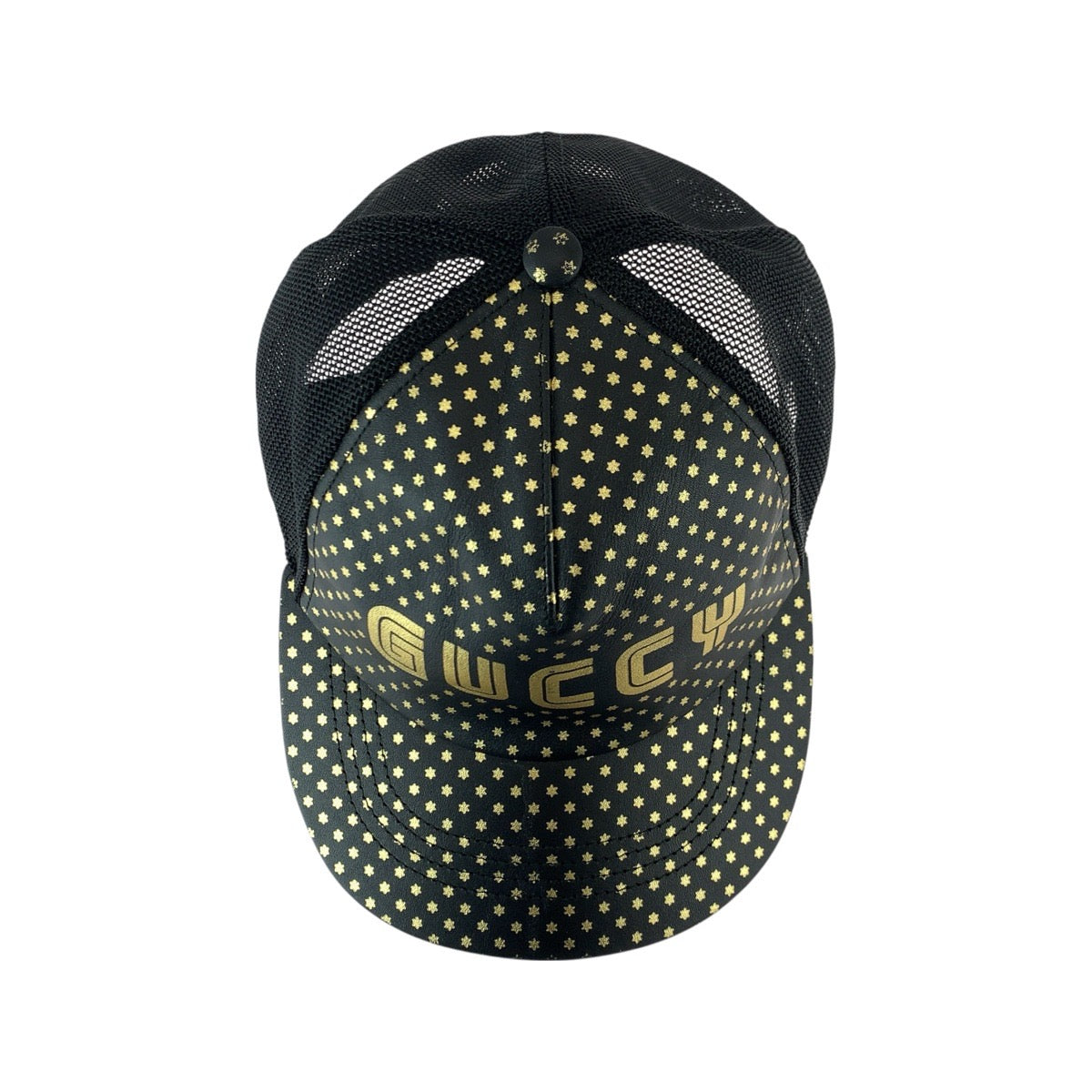 23084
GUCCI グッチ SEGAコラボ ブラック 黒 ゴールド レザー / ナイロン 426887 キャップ 男女兼用 メンズ A28